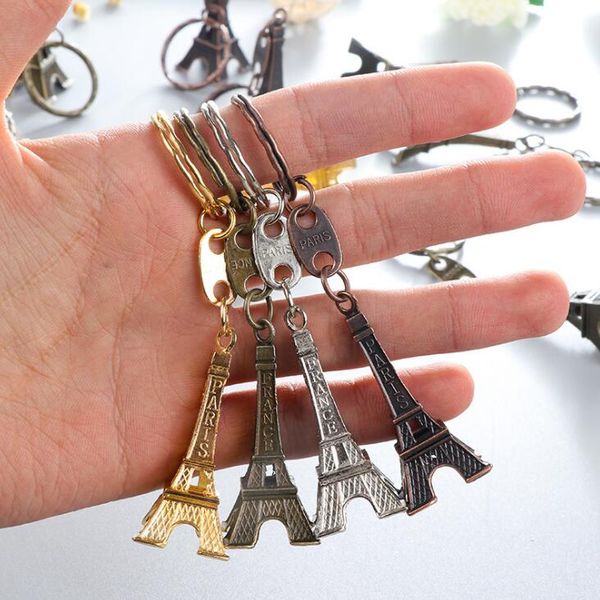 Vintage 3D Paris Eiffelturm keychain Französisch Andenken Keychain Schlüsselanhänger Schlüsselanhänger Ring Großhandel Partei-Bevorzugung Geschenk LX1232