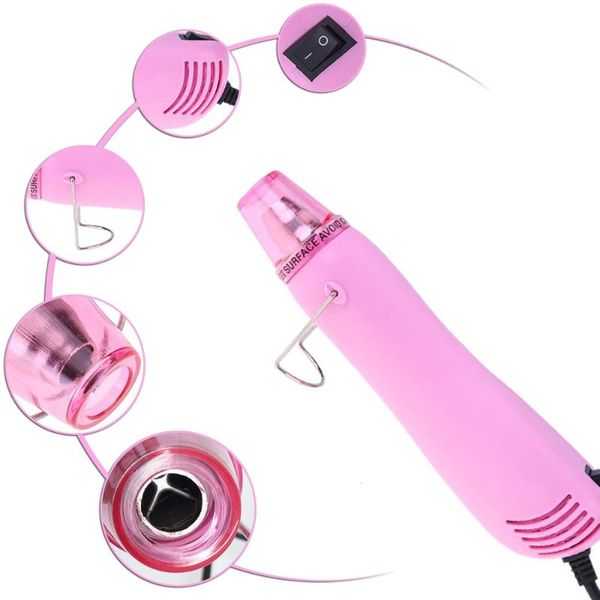 

300w electric heat machine handheld heat gun temperature blower with supporting seat shrink plastic air gun for diy tools