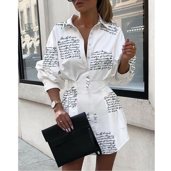

aprilgrass brand meihuida summer women long sleeve mini shirt dress button v neck three quarter sleeve waist collection blouses dress, White;black
