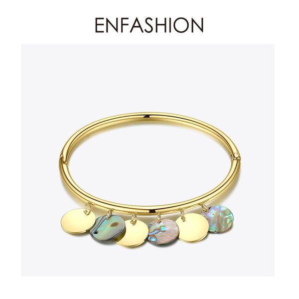 

enfashion natural раковины tag манжета браслеты браслеты для женщин цвета золота нержавеющей стали подвески браслеты ювелирных изделий спосо, Black