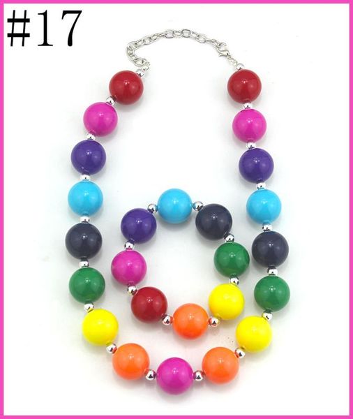 

50set baby necklace baby girl bead bracelet children necklace girl chunky jewelry little, Slivery;white