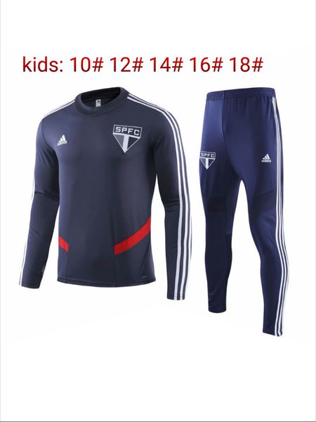 

18 19 20paris real madrid ronaldo rome ajax marseille children's football training sportswear clothes jogging barcelona messi sao paulo, Black