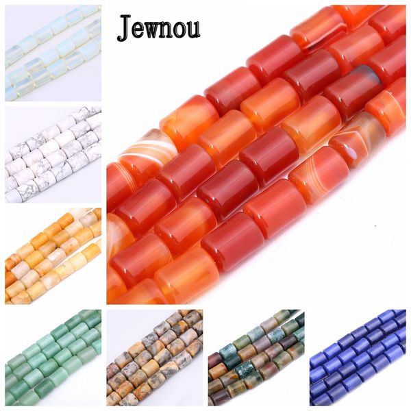 

jewnou round agate bead 10mm*14mm natural gemstone loose beads diy necklace jewelry making personalized gift braided accessories