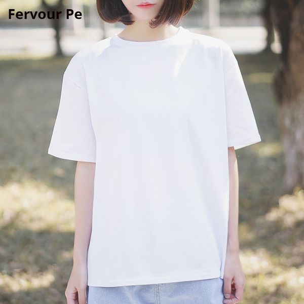 

женская футболка из чистого хлопка япония корея простой стиль колледжа чистый прекрасный цвет девушка дикий с коротким рукавом рубашки женщи, White