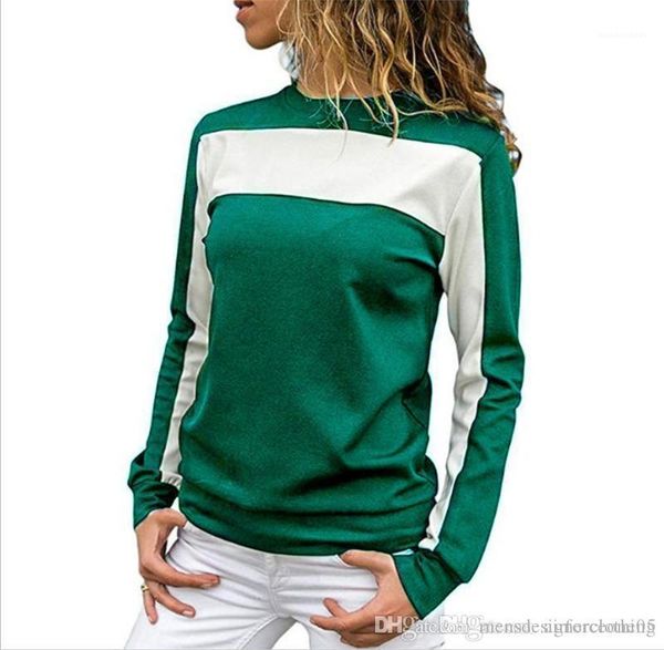 

женские кофты цвет пэчворк с длинным рукавом ткань мода женский круглый воротник повседневные топы спортивный стиль дизайнер, Black