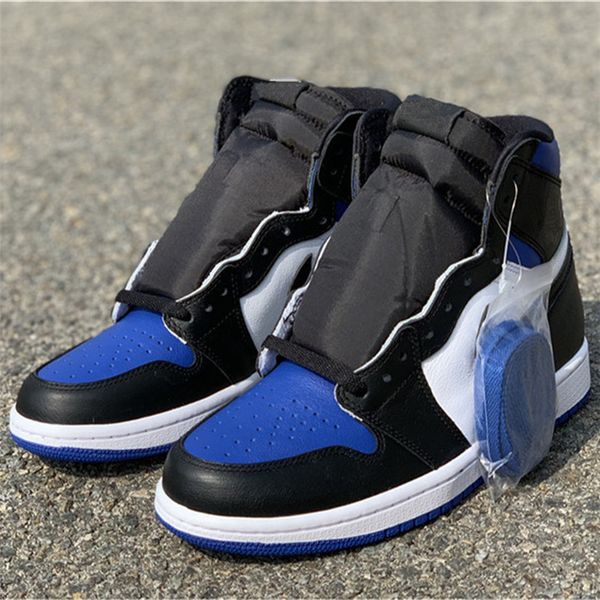 

2020 1 high og game royal mens basketball shoes black white blue sports sneakers ship with box size eu40-46, White;red