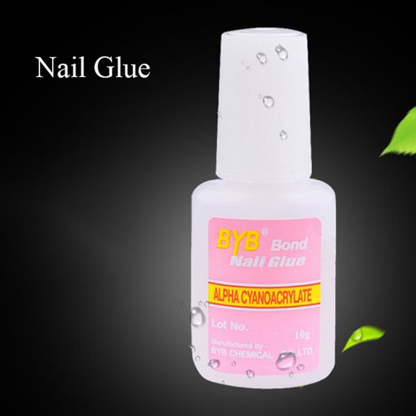 

10g beautiful nail art glue with brush on strong adhesive fake acrylic false tip special glue for false nail paste, Red;pink