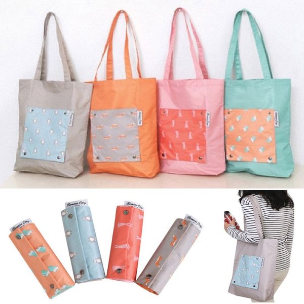 

foldable shopping bags quick dry large capacity reusable storage bag shoulder tote bags travel organizer 4colors fa2080