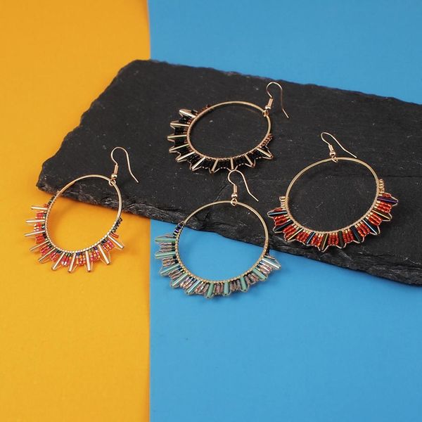 

resin handmade dangle earings fashion circular drop earrings party accessories for women jewelry wholesale ukmoc, Silver