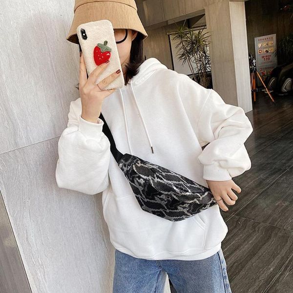 

handbags skillful manufacture women leather fanny waist pack serpentine shoulder crossbody bags money pouch