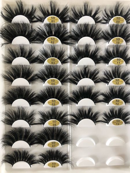 

5d 25mm false eyelashes a pair of thick exaggerated eyelashes 25 mm real mink hair 10 sets ing