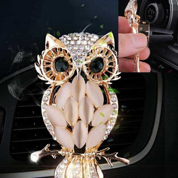 

5.3*3.3cm diamond owl perfume clip car air freshener metal solid perfume clip car ornament