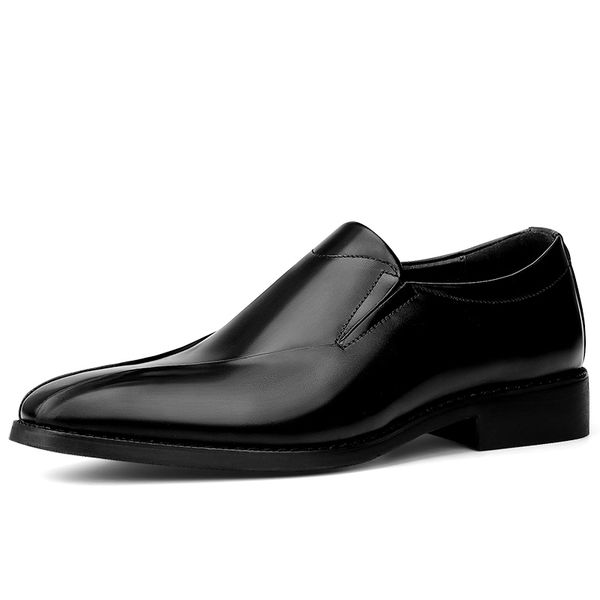 

fashion smooth leather shoes men dress shoes genuine leather formal oxford for men zapatos de hombre, Black