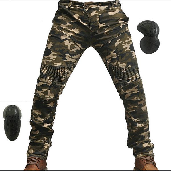 

new fashion motorcycle jeans with pad army green moto pants casual pants