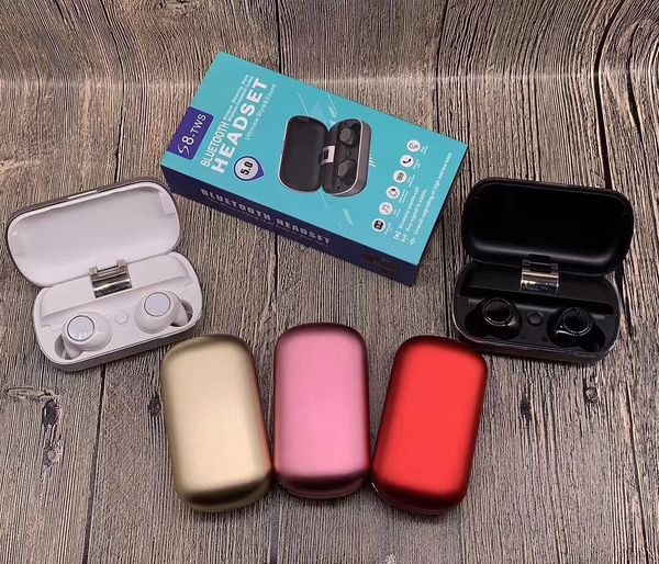 

S8 tw port wirele bluetooth head et 5 0 tereo mini earphone dual in ear earbud headphone with charging box
