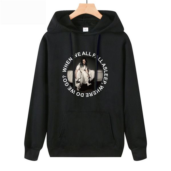 

billie eilish sweatshirt women long sleeve eilish merch lothse pullovers aesthetic hoodie dropshop womens thin coats, Black