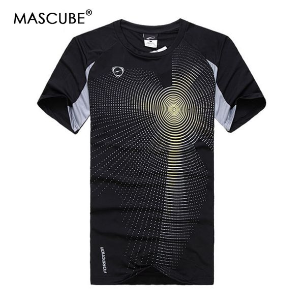 

mascube 2018 new quick-dry workout men t shirt short sleeve t-shirt patchwork shoulder fast dry & tee shirt men m-2xl, Black;blue