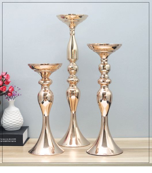 50cm Height Metal Candle Holder Candle Stand Wedding Centerpiece Flower Rack Road Lead Gold And Silver Mma2867 Home Decor Candle Holders And