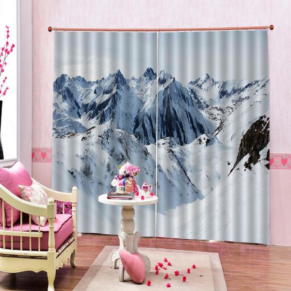 

custom any size 3d curtain blackout shade window curtains snow mountain landscape curtains for living room 3d shower curtain