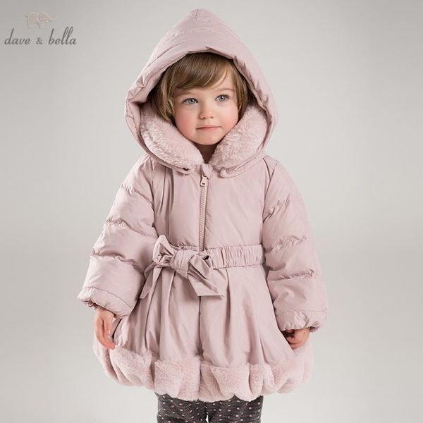 

db6932 dave bella winter baby girls down jacket children padding coat kids hooded outerwear, Blue;gray