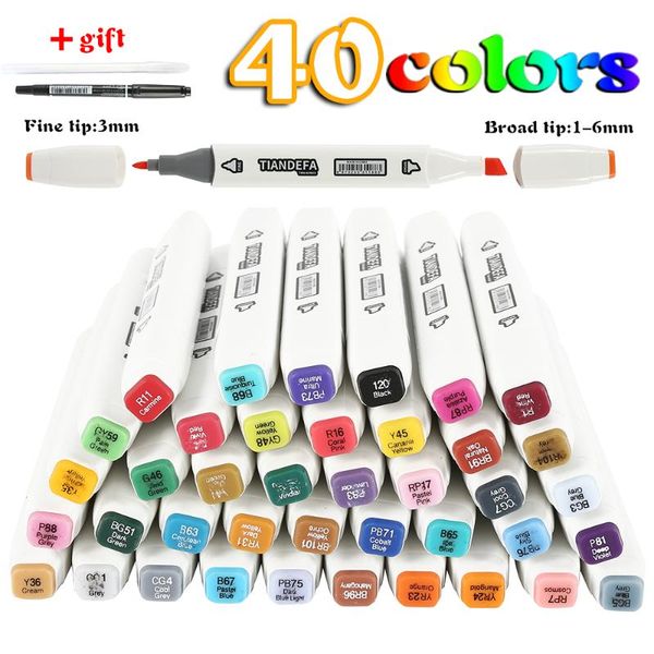 

professional colorful markers set dual headed sketch oily alcohol based ink art supplies set for students drawing bookmark