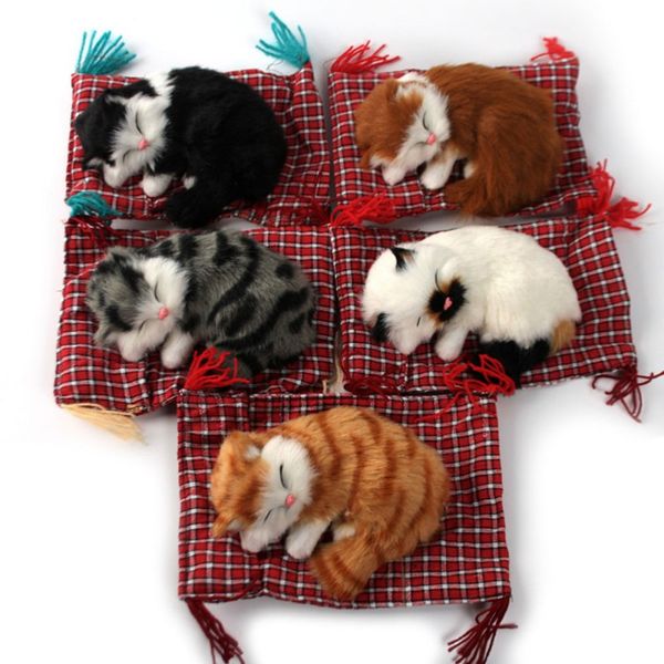

car interior ornaments cute simulation sleeping cats dashboard decoration lovely plush kittens doll toy car accessories