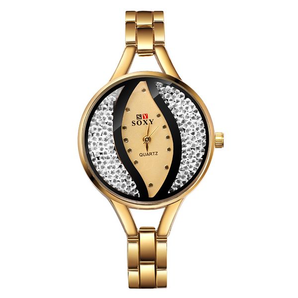 

soxy 0130 eyes women watch classic watches womensnew stainless steel wrist watch bracelet watches femme gift clock saat, Slivery;brown