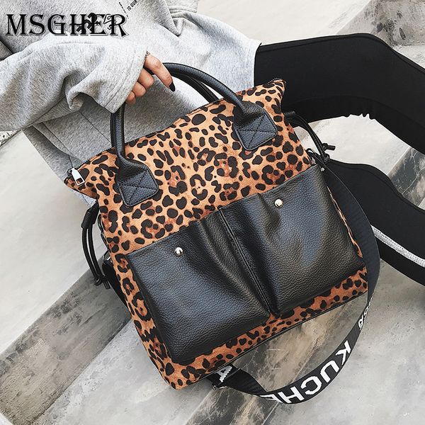 

msgher large capacity leopard print bags big women shoulder bags fashion crossbody bags bolsa feminina women handbag wb1405 y190620