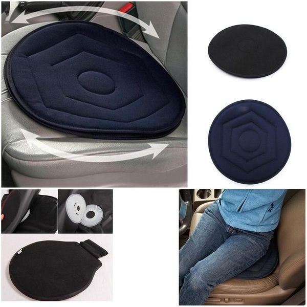 

non-slip car seat revolving rotating cushion memory swivel foam mobility aid seat cushion in chair tie on pad dark blue