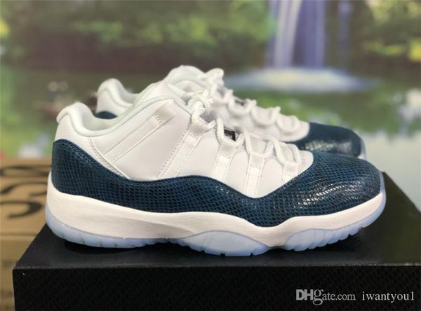 

2019 Release Authentic 11 Low Snakeskin White Black Navy Blue 10Jordan Men Basketball Shoes Real Carbon Fiber CD6846-102 Sneakers Sports