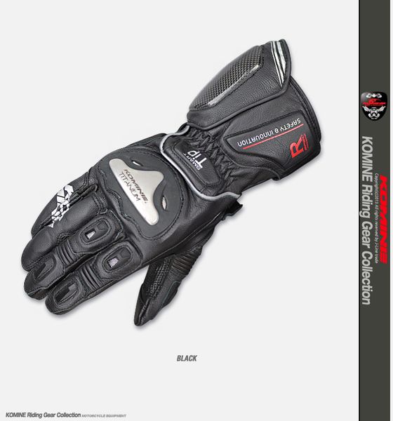

komine gk169 automobile gk169 automobile race motorcycle genuine leather gloves ride titanium alloy gk-169 glove high quality, Black