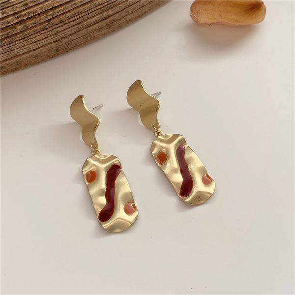 

fashion temperament contracted geometric metal stud earrings small super women earrings jewelry accessories, Golden;silver