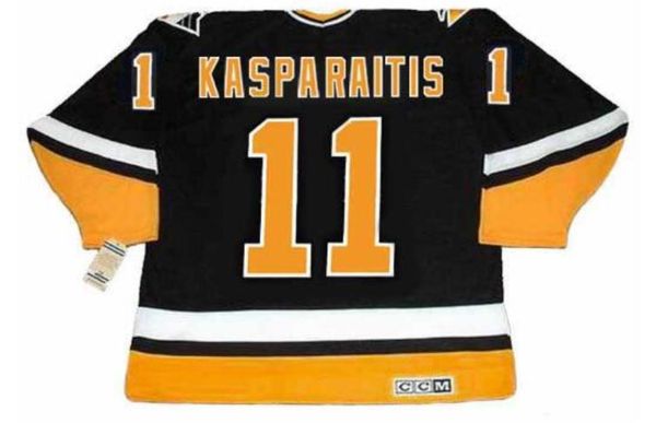 

custom men youth women vintage # 11 darius kasparaitis pittsburgh penguins ccm hockey jersey size s-5xl or custom any name or number, Black