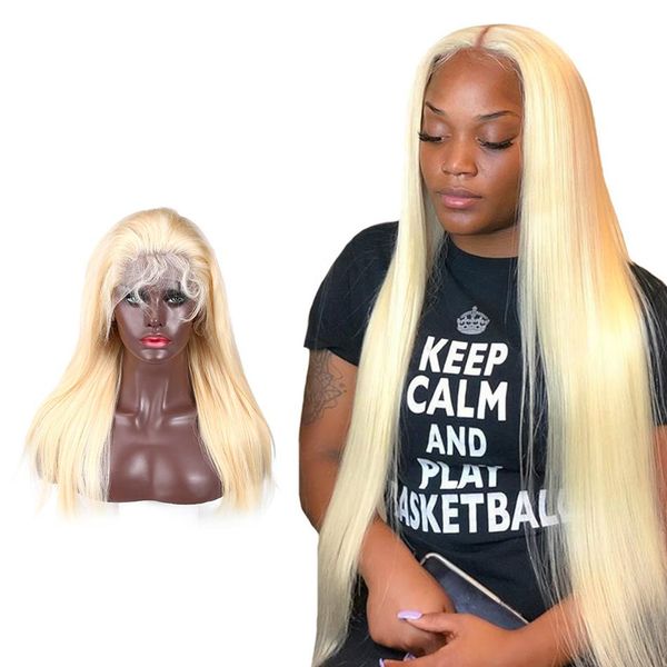 

lace wig 613# blonde swiss hd transparent lace frontal wigs with baby hair glueless brazilian virgin human hair wigs, Black;brown
