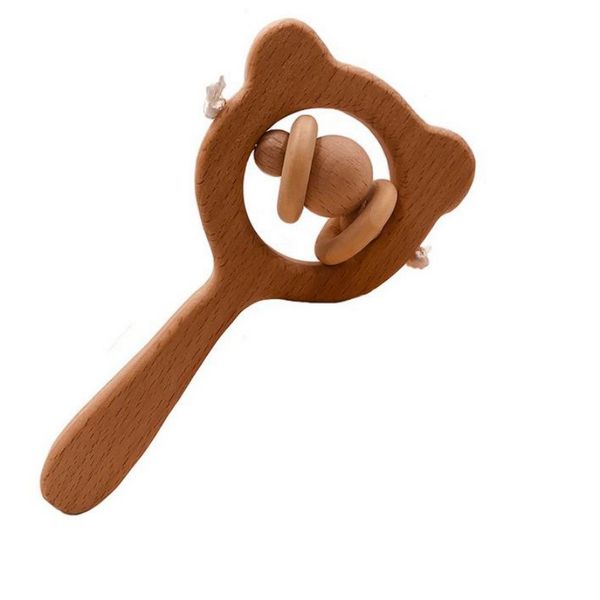 

baby newborn teething toys soft diy wooden cartoon animal shape teethers rattles with bell or bead toyss