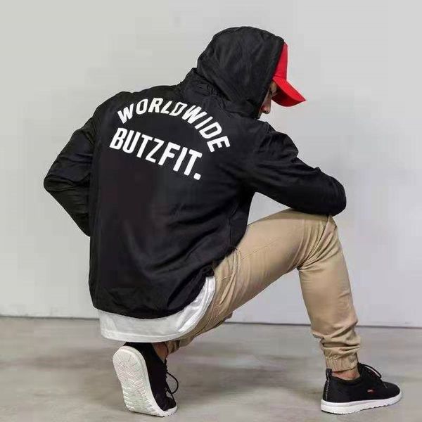 

new running jacket men sports fitness long sleeves hooded tight sweatshirt gym training jogging jacket coat tactical clothing, Black;red