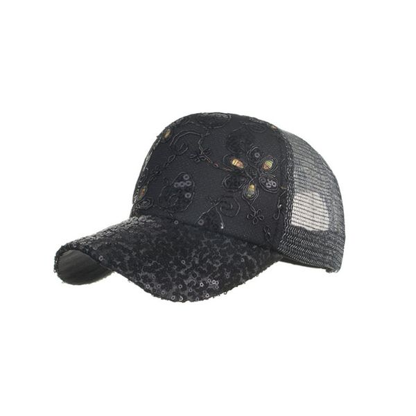 

new fashion women girls summer outdoor cotton sequin baseball solid caps adjustable caps #4r22, Blue;gray