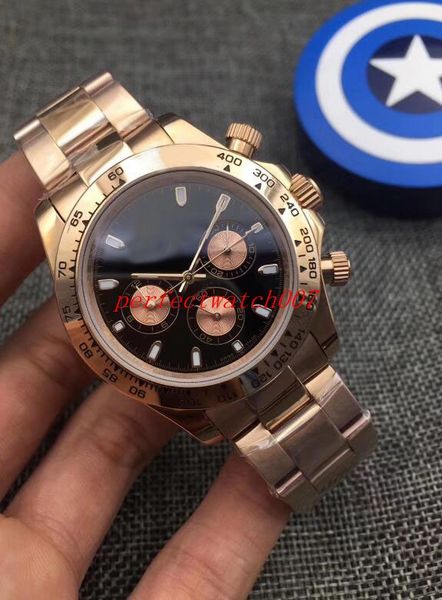 

2019 multicolor black dial 40mm 18k rose gold 116505 116505-78595 asia eta movement no chronograph automatic men's watches, Slivery;brown
