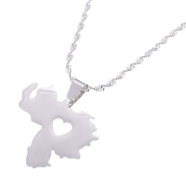 

silver venezuela map pendant necklace gold color jewelry venezuelan jewelry