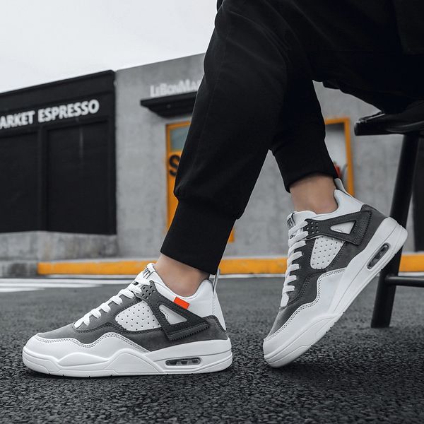 

casual shoes comfortable white flat shoes sneakers breathable men fashion 2019 men new spring autumn, Black