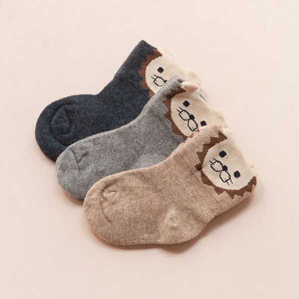 

3 pairs/lot children socks kids cotton lion animal cartoon breathable mid tube cute socks for kids baby boys girls ing, Pink;yellow
