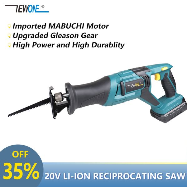 

newone 20v lithium-ion portable reciprocating saw high power and high durability wood and metal cutting saw with blades sawzall