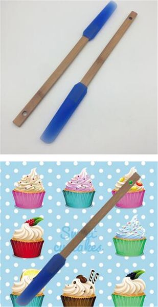 

новый бар деревянная ручка шпатель силиконовая головка подвесное отверстие антипригарное термостойкий шпатель крем-масло скребок кухняобеден