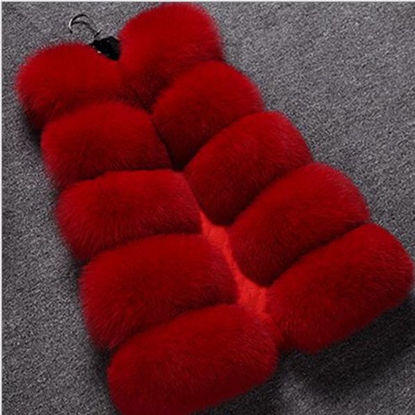 

fluffy 2019 winter women's faux fur coat artificial fur vest fluffy vests femme jackets plus size fake gilet z43, Black