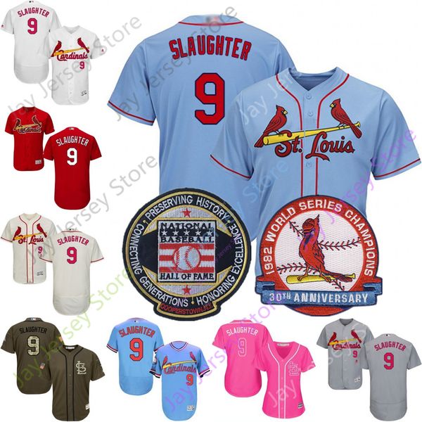 

Enos Slaughter Jersey St. Louis Cooperstown Cardinals Baseball Hall Of Fame HOF Patch Pullover Button Men Women Youth Kid