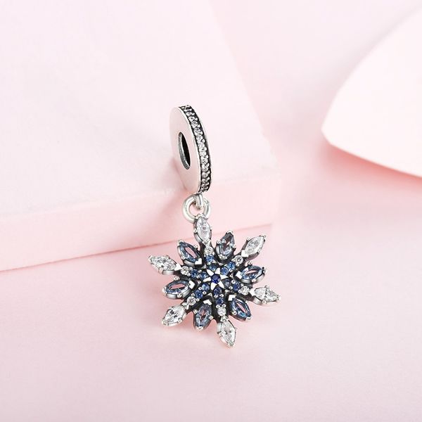 

новый подлинный реальный стерлингового серебра 925 снежинка мотаться пандора подвески подходят пандора браслет, Black