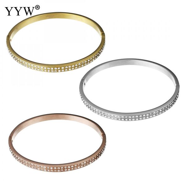 

stainless steel bangles fashion rhinestone female bracelet mujer jewelry for women jewerly ornaments pulseiras, Black