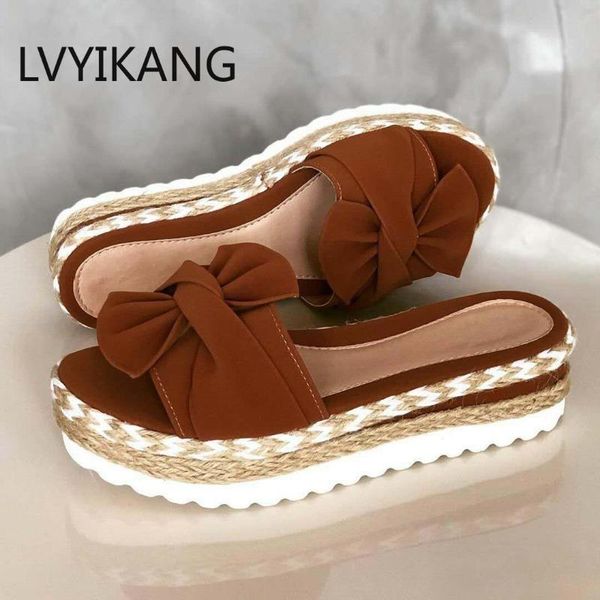 

women slippers shoes woman solid bow comfortable slip on summer women shoes casual beach ladies plus size slippers female, Black