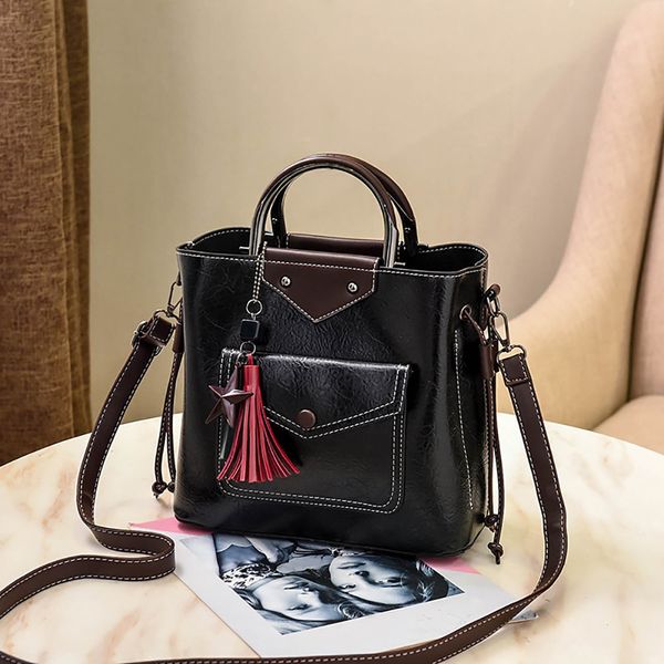 

women big bag tassel pendant handbag casual bags shoulder diagonal package bolsa feminina ladies pu leather