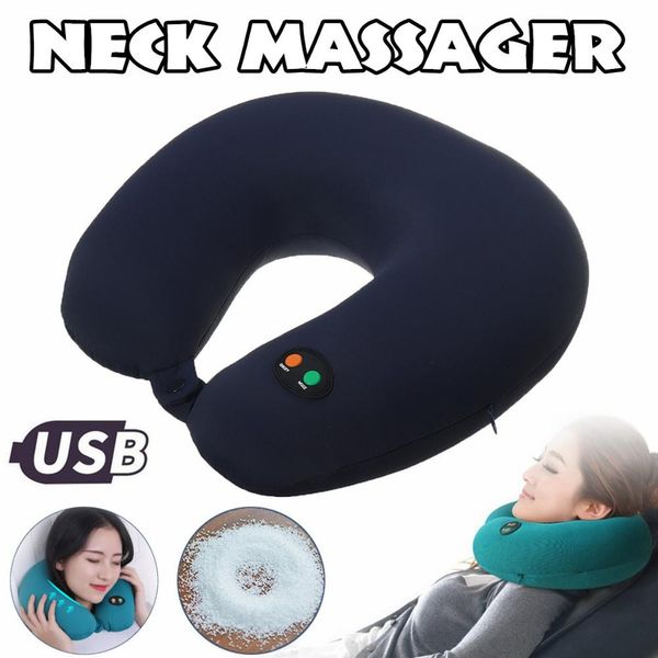 Elektrisches 6-Modus-U-förmiges Reisekissen, Nackenmassagegerät, Vibration, Nackenkissen, Massage, entspannendes Familienauto